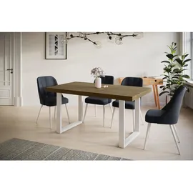 alpi möbel LOFT-U 160-260 x 77 x 90 cm dunkelbraun/weiß