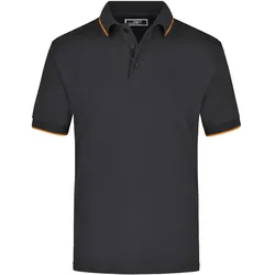 Poloshirt Tipping "JN034" - XXL - black/orange