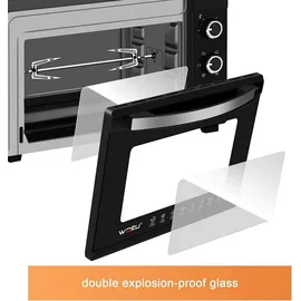 Woltu Mini Backofen 32 L, 1600 W, Schwarz