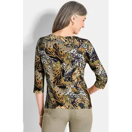 GOLDNER Viskosebluse mit Allover-Leo-Druck in honig gemustert), | Gr.: 42