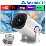 XGODY XGODY Tragbarer Projektor Mini-Beamer (260 lm, 1500:1, 3840 x 2160 px, Mini Projektor mit Android 14/WiFi 6/BT 5.4/ 180-Grad- Winkel) weiß