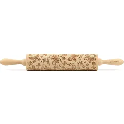 Teigroller FOLKROLL "3D-Motiv-Teigrolle", braun, L:43cm, Buchenholz, Teigroller, Schmetterlinge