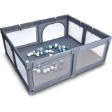 BabyGO Playpark Laufgitter grau