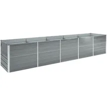 vidaXL Garten-Hochbeet verzinkter Stahl rechteckig 400 x 80 x 77 cm Grau