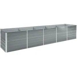 vidaXL Garten-Hochbeet verzinkter Stahl rechteckig 400 x 80 x 77 cm Grau