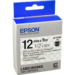 Epson Schriftband LK-4TBN schwarz auf transparent 12mm x 9m