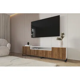altdecor NOA-2 Lowboard 200 cm x 53 cm x 41 cm Weiß/Eiche Wotan Holzwerkstoff
