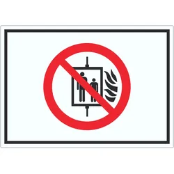 HB-Druck Aufzug im Brandfall nicht benutzen Symbol Aufkleber A3 (297x420mm)