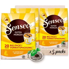 Senseo ® Pads Guten Morgen XL - Kaffee RA-zertifiziert - 5 Vorratspackungen x 20 Becherpads