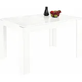 Esstisch INOSIGN "Miro", weiß (weiß hochglanz lack mit siebdruck), B:137cm H:79cm T:90cm, Tische, Breite 137 - 185 cm
