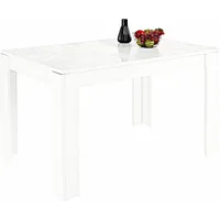 Esstisch INOSIGN "Miro" Tische Gr. B/H/T: 137 cm x 79 cm x 90 cm, mit Auszug, weiß (weiß hochglanz lack mit siebdruck) Esstische rechteckig Breite 137 - 185 cm