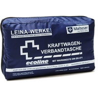 Leina-Werke 11053 KFZ-Verbandtasche Compact Ecoline mit Warnweste und Klett, Blau/Weiß