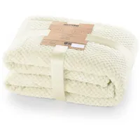 DecoKing Kuscheldecke 70x150 cm Creme Decke Microfaser Wohndecke Tagesdecke