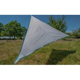 Bent Zip-Canvas Sonnensegel Grau/RV Hellblau