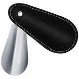 Ymapinc Faltbarer Schuhlöffel Klein, Tragbar Schuhanzieher Kurz Kleiner Reiseschuhlöffel Edelstahl Schuhlöffel mit PU Lederbezug,Unisex (9 cm) - 3,54 x 1,57 Zoll