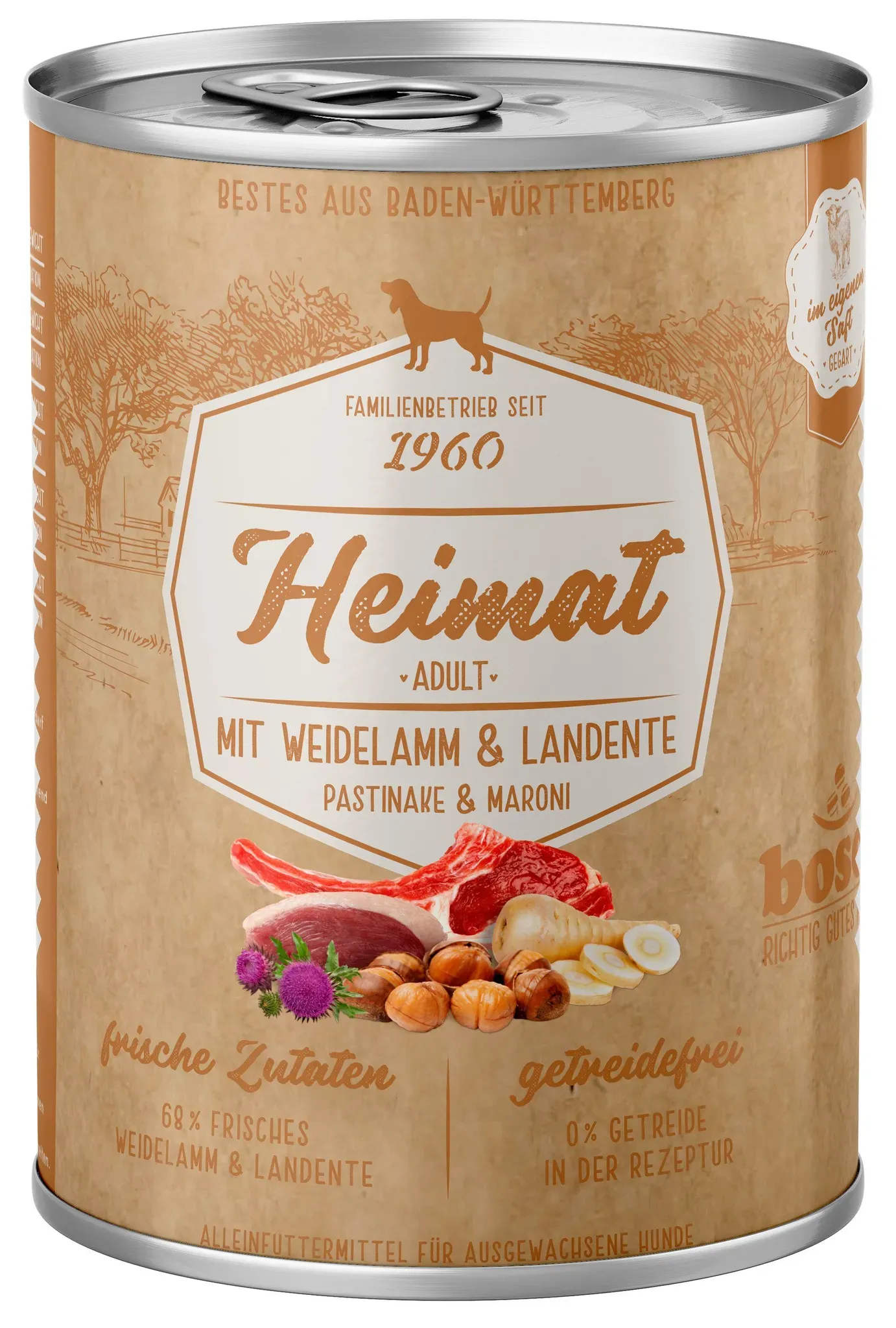 Bosch Heimat Hundefutter Adult mit Weidelamm und Landente
