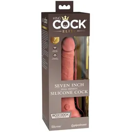 King Cock Elite Naturdildo „7“ Dual Density Silicone Cock“ mit extra starkem Saugfuß, hautfarben hell
