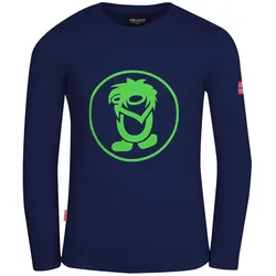 Langarmshirt TROLLKIDS "KIDS TROLL LONGSLEEVE", Kinder, Gr. 176, blau (navy, grün), Obermaterial: 65% Baumwolle, 35% Polyester, sportlich, Shirts