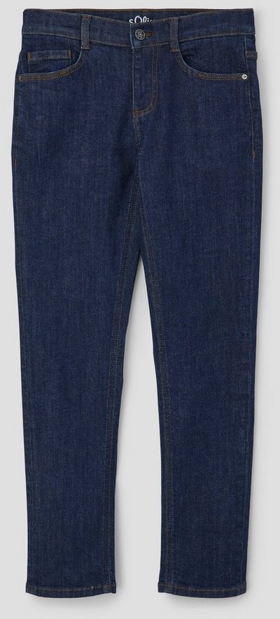 s.Oliver 5-Pocket-Jeans Jeans Seattle / Regular Fit / Mid Rise / Slim Leg Waschung, Kontrastnähte blau 134/BIG