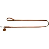 SOLID EDUCATION Hundeführleine Leder geflochten robust weich Handschlaufe 1 6 cm cognac