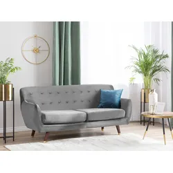 3-Sitzer Sofa Samtstoff grau BODO