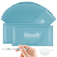 Wondfo Ovulationstest Kinderwunsch Fruchtbarkeitstest für Frauen Eisprung 25 miu inkl. 25 Ovulationstests, 25 Urinbecher und Aufzeichnungskarte