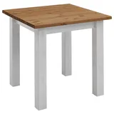 Boxxx Esstisch, Weiß, Laugenfarbig, Holz, Kiefer, massiv, quadratisch, eckig, 78x78x78 cm, in verschiedenen Größen erhältlich, Esszimmer, Tische, Esstische, Esstische quadratisch