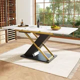 Sweiko Esstisch Ausziehtisch (120-160×80cm), Küchen-Wohnzimmertisch, Ausziehtisch, mit Hilfe von innenliegender Einlegeplatte auf 160cm ausziehba...