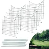 Gimisgu Teichzaun Gartenzaun 22tlg Set Zaun Teich mit 10 Zaunelemente und 12 Befestigungsstäben, Gartenzaun Grün, Welpenauslauf, Freigehege, Gitterzaun (Unterbogen)