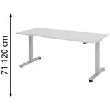 Hammerbacher Schreibtisch XMST 19 Grau / Silber