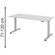 Hammerbacher Schreibtisch XMST 19 Grau / Silber