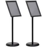 vidaXL A4 Podest-Plakatständer 2 Stück Schwarz Aluminiumlegierung