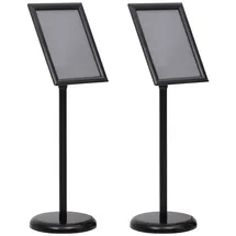 vidaXL A4 Podest-Plakatständer 2 Stück Schwarz Aluminiumlegierung