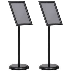 vidaXL A4 Podest-Plakatständer 2 Stück Schwarz Aluminiumlegierung