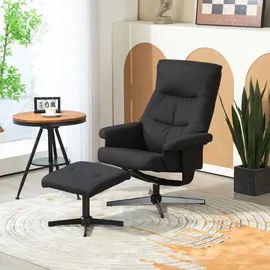 Homcom Relaxsessel mit Hocker Gepolstert 81 x 102 x 74 cm Schwarz
