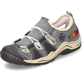 Rieker Damen Low-Top Sneaker L0561, Frauen Halbschuhe, lose Einlage,Turnschuhe,Laufschuhe,straßenschuhe,Strassenschuhe,blau (14),37 EU, / 4 UK