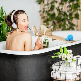 Relaxdays Badewannenablage Bambus Braun