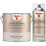 Alpina Wandfarbe - SET - Feine Farben Wandfarbe 2,5L + Sprühlack 400ml edelmatt grau