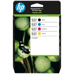 HP 937 / 6C400NE 4er-Pack Original Druckerpatrone Schwarz/Bunt CMYK Instant Ink