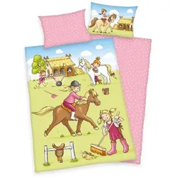 Herding 2485923063 - Baby Best Ponyhof, Bettwäsche Set, Bio Cotton, Mehrfarbig, 40 x 60 cm, 100 x 135 cm