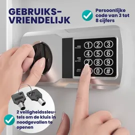 DEUBA Wandtresor mit Sicherheitscode inkl. Batterien