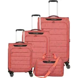 Travelite Skaii 4 Rollen Kofferset 4-teilig mit Dehnfalte peach