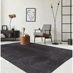Teppich »Relax«, rechteckig, 16 mm Höhe, waschbarer Wohnzimmer Teppich modern rutschfest, 28764746-0 Anthrazit 16 mm