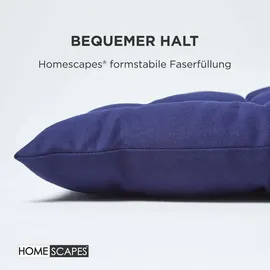 Homescapes Bankauflage 108 x 42 x 5 cm blau 2-tlg.
