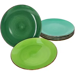 6er Set Essteller flach Green