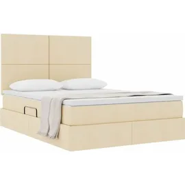 vidaXL Aufbewahrungsbett 140 x 200 cm Creme
