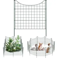 UISEBRT Teichzaun Gartenzaun Underbogen Steckzaun Gitterzaun Freigehege Stabmattenzaun Metall Rostfrei, 5 Zaunelemente, 6 Befestigungsstäbe