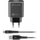 Cellular Line Cellularline USB Charger Kit 18W schwarz