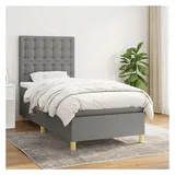 vidaXL Boxspringbett 100 x 200 cm Dunkelgrau