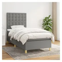 vidaXL Boxspringbett 100 x 200 cm Dunkelgrau